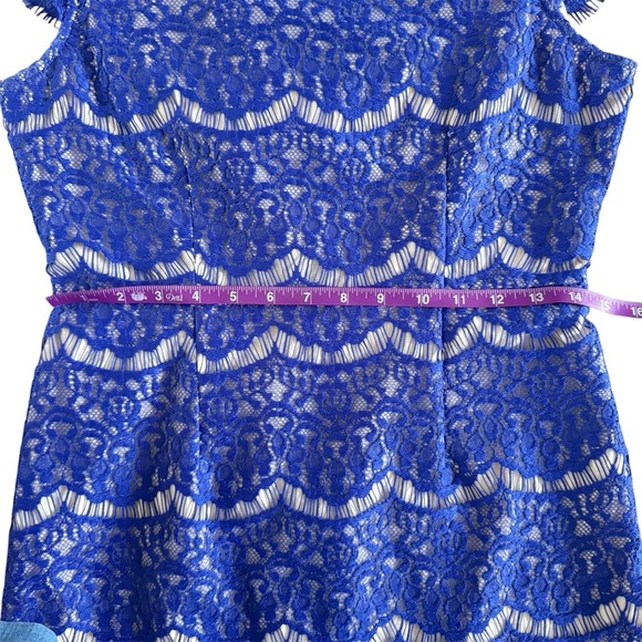 Darling Vintage Blue Candice Lace Dress size Med special event office siren 952 - Picture 9 of 16